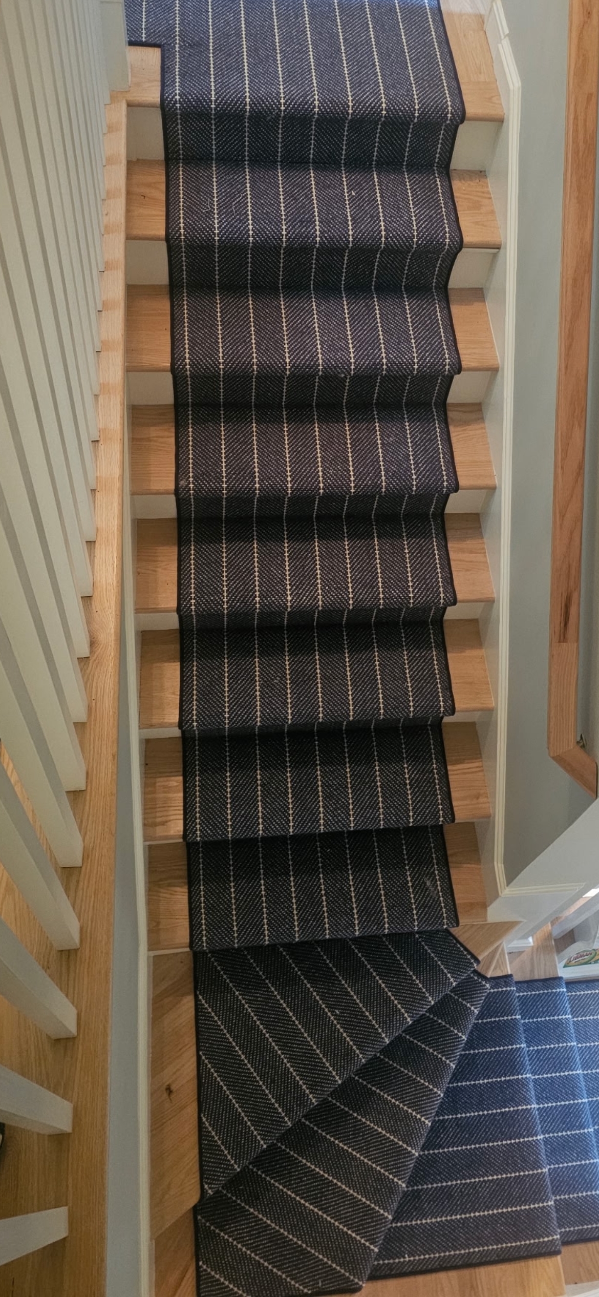 Custom stair runner with pattern detail